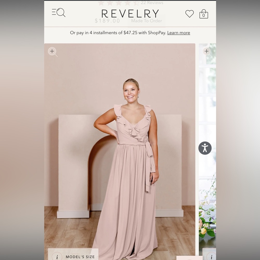 Revelry Valerie Chiffon Faux Wrap Bridesmaid Dress